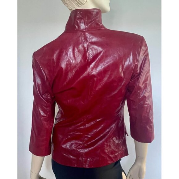 Vintage Leather Jacket, Size S/M, Genuine Leather Blazer - Picture 6 of 10